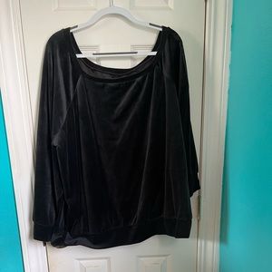 Black velvet/velour off the shoulder top